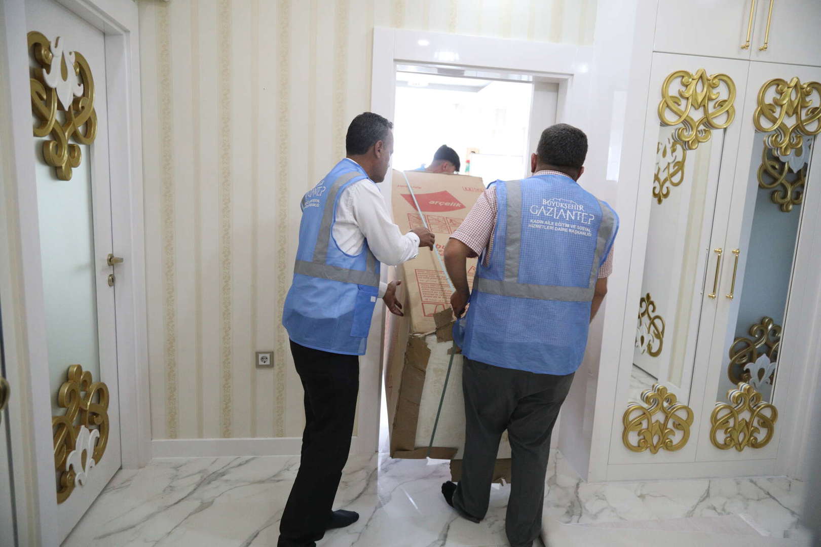 yeni evleneceklere "yuva kurmak sizden destek bizden" beyaz eşya desteği